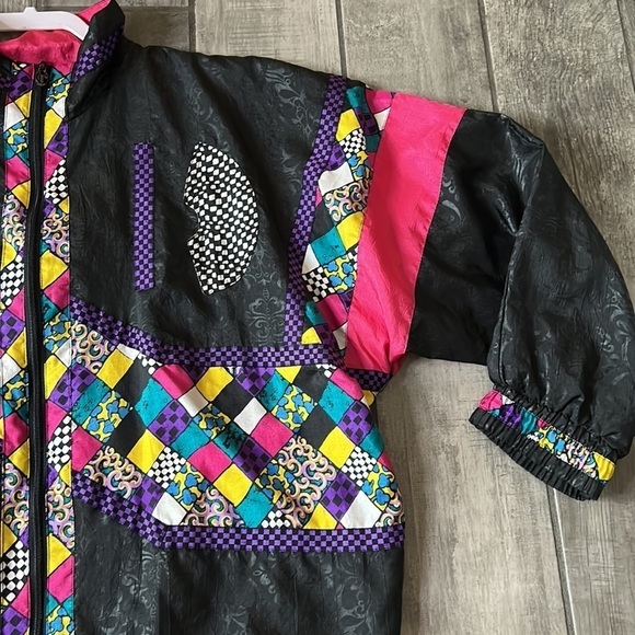Lady Lavon 80s Retro Swishy Track Trap Jacket Windbreaker Athletic 1X women’s - Picture 3 of 7